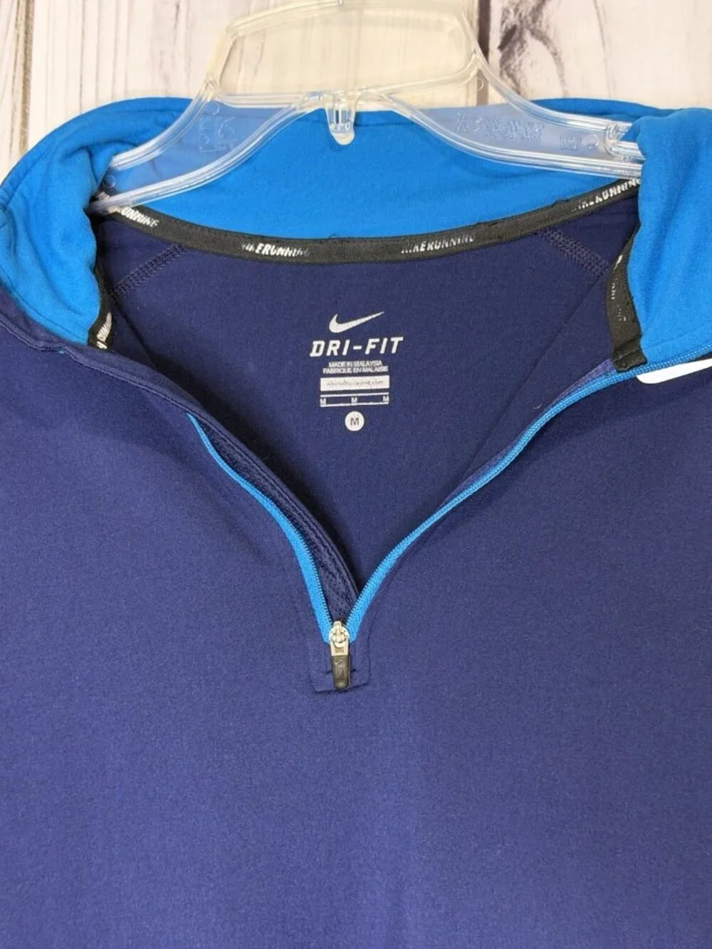 Nike Element Running 1/4 Zip Dri-Fit Navy Blue Long Sleeve Top Base Layer Sz M